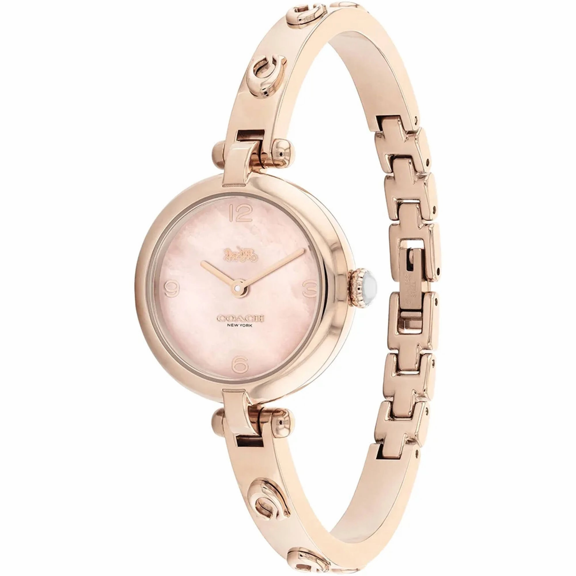 Coach Women's Watch - Cary Quartz Rose Gold Mother Of Pearl Dial Bangle | 14504007