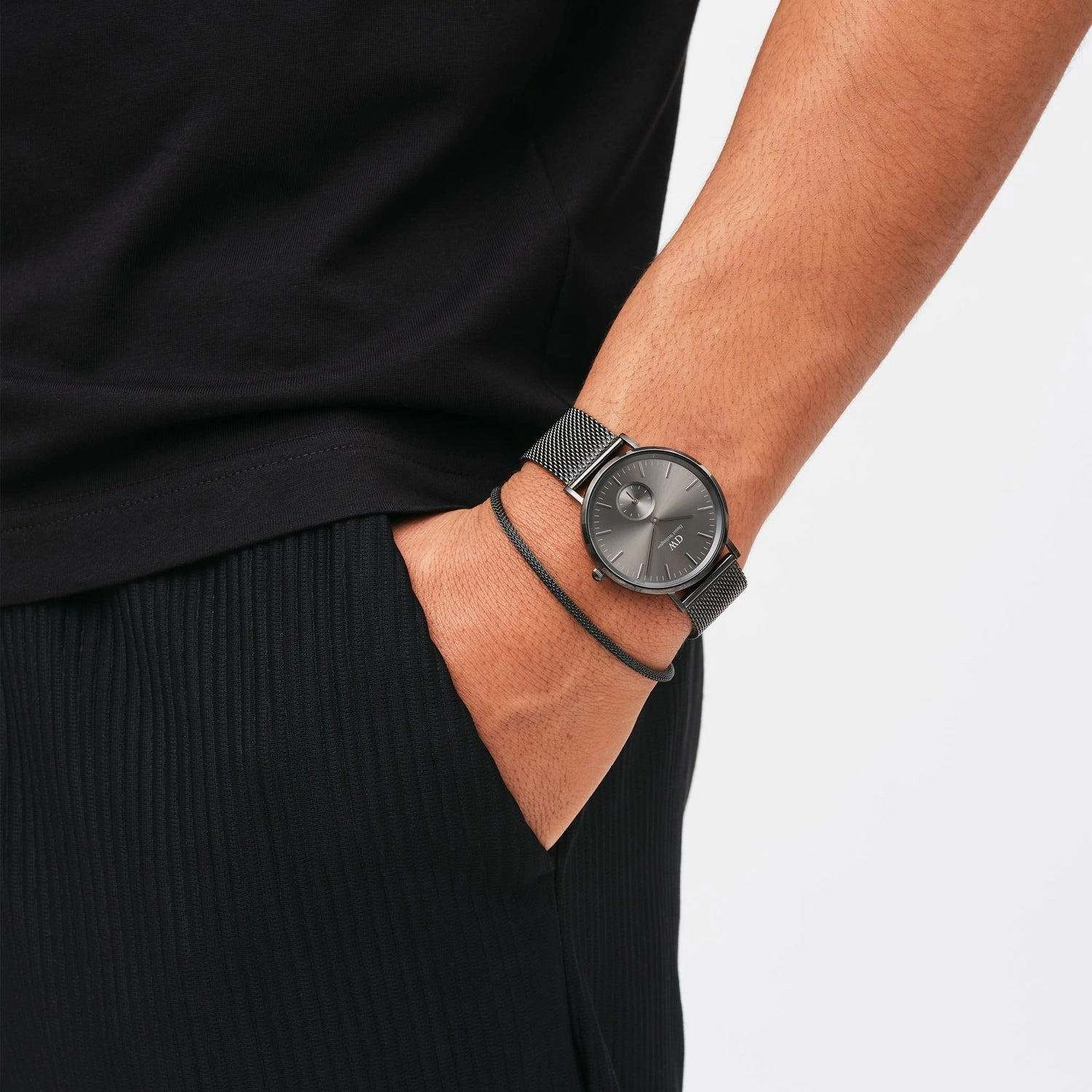 Daniel Wellington Classic Multi-Eye Mesh Graphite Dial Watch DW00100712