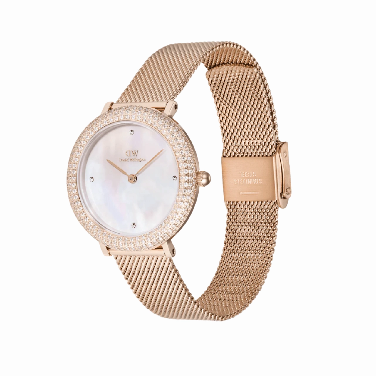Daniel Wellington Crystalline Bezel Melrose White Dial Watch DW00100823