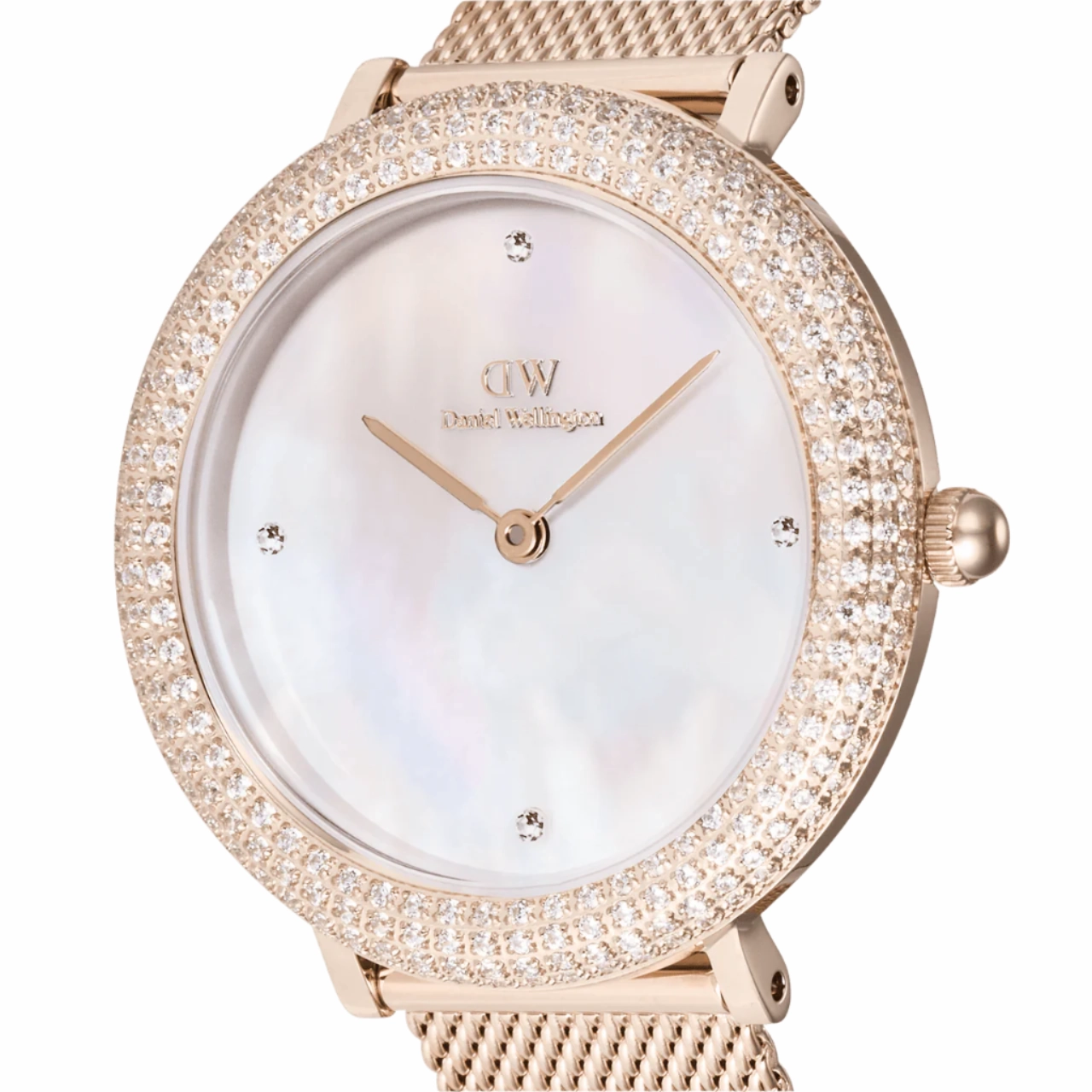 Daniel Wellington Crystalline Bezel Melrose White Dial Watch DW00100823