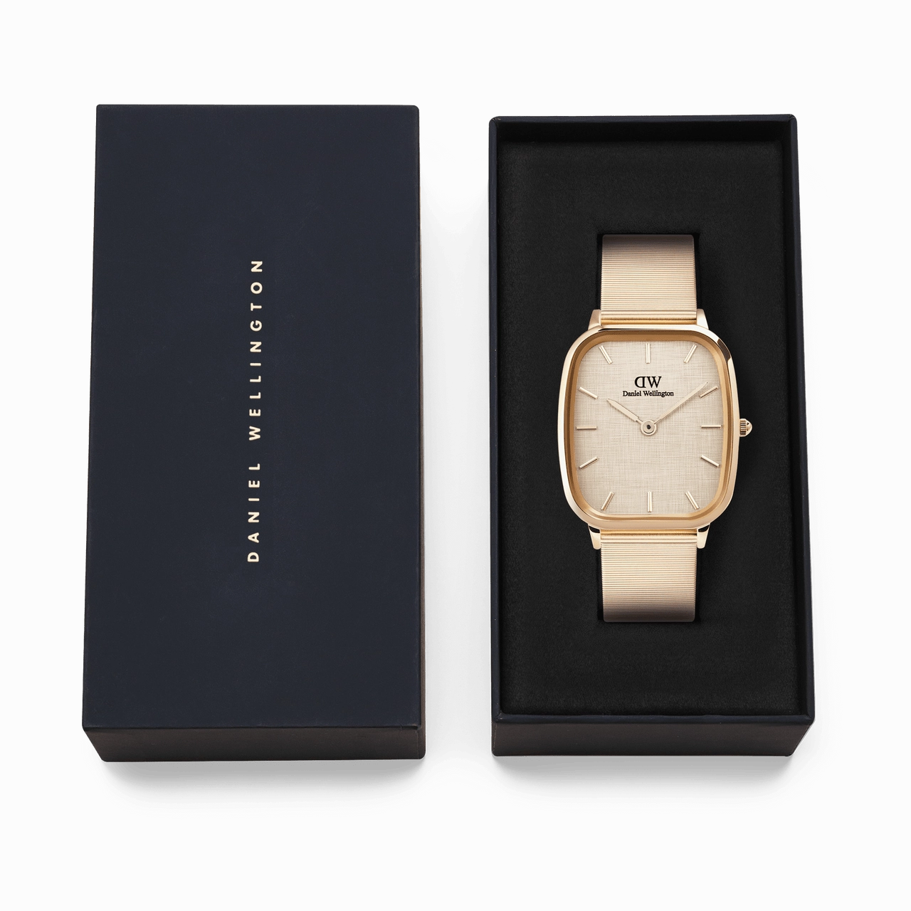 Daniel Wellington Marlon Melrose Wire Vintage Linen Pattern Dial Watch DW00100815