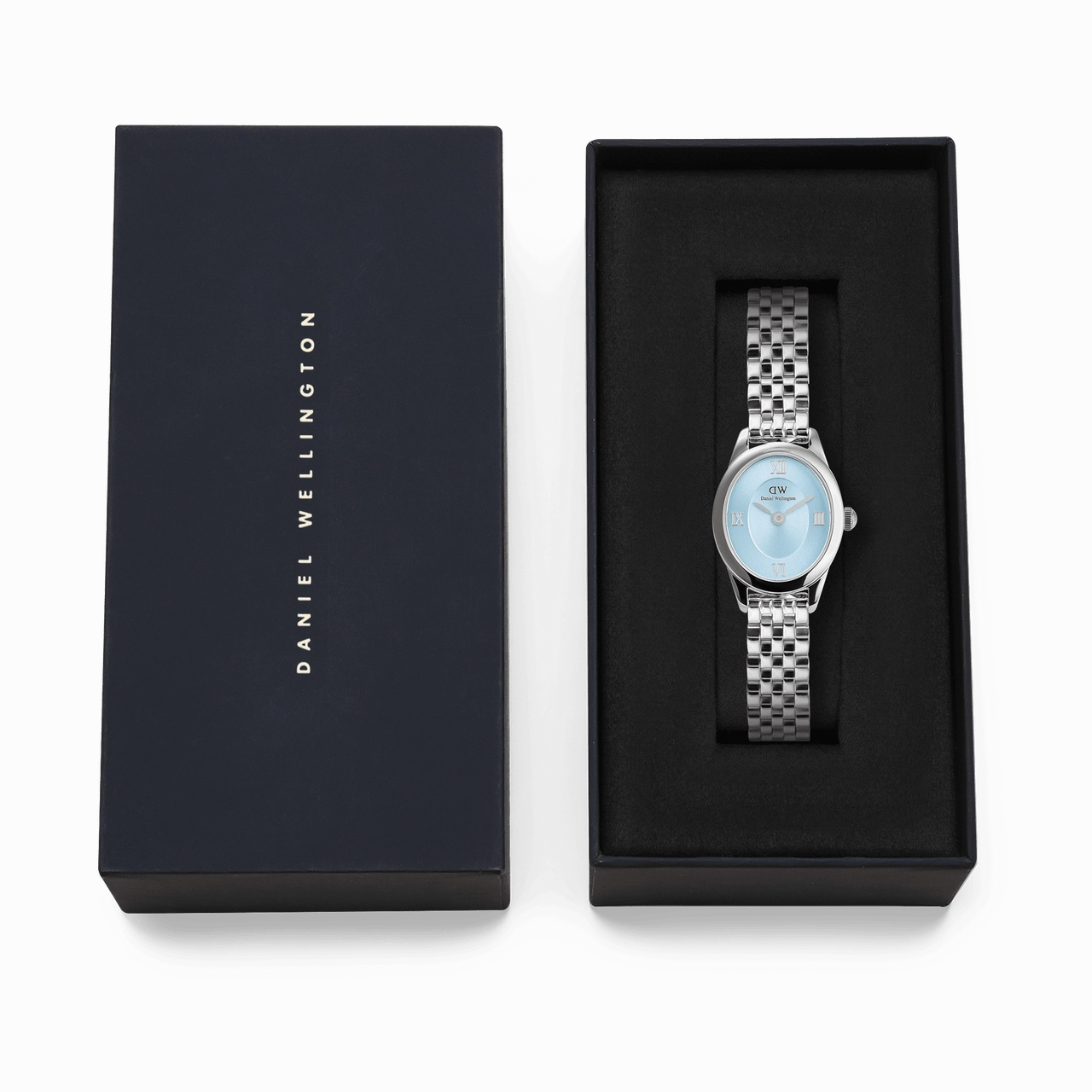 Daniel Wellington Ophelia Mini Beans Link Ice Blue Dial Watch DW00100809