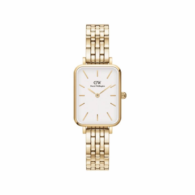 Daniel Wellington Quadro Lumine 5-Link Melrose Ever Gold 20x26mm Watch