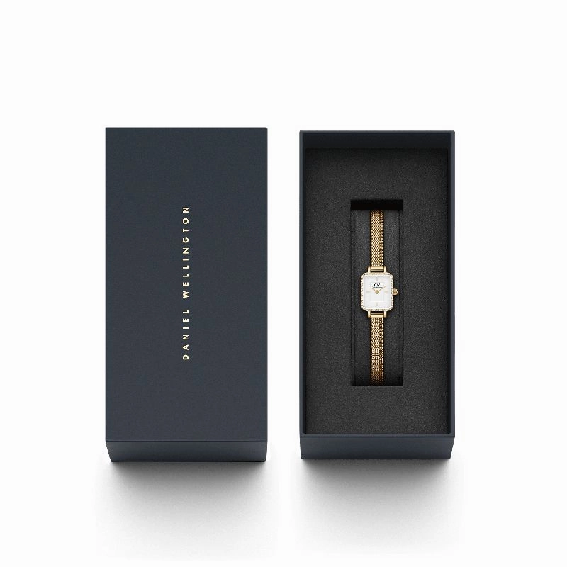 Daniel Wellington Quadro Mini Lumine Bezel Gold Watch 15.4x18.2mm