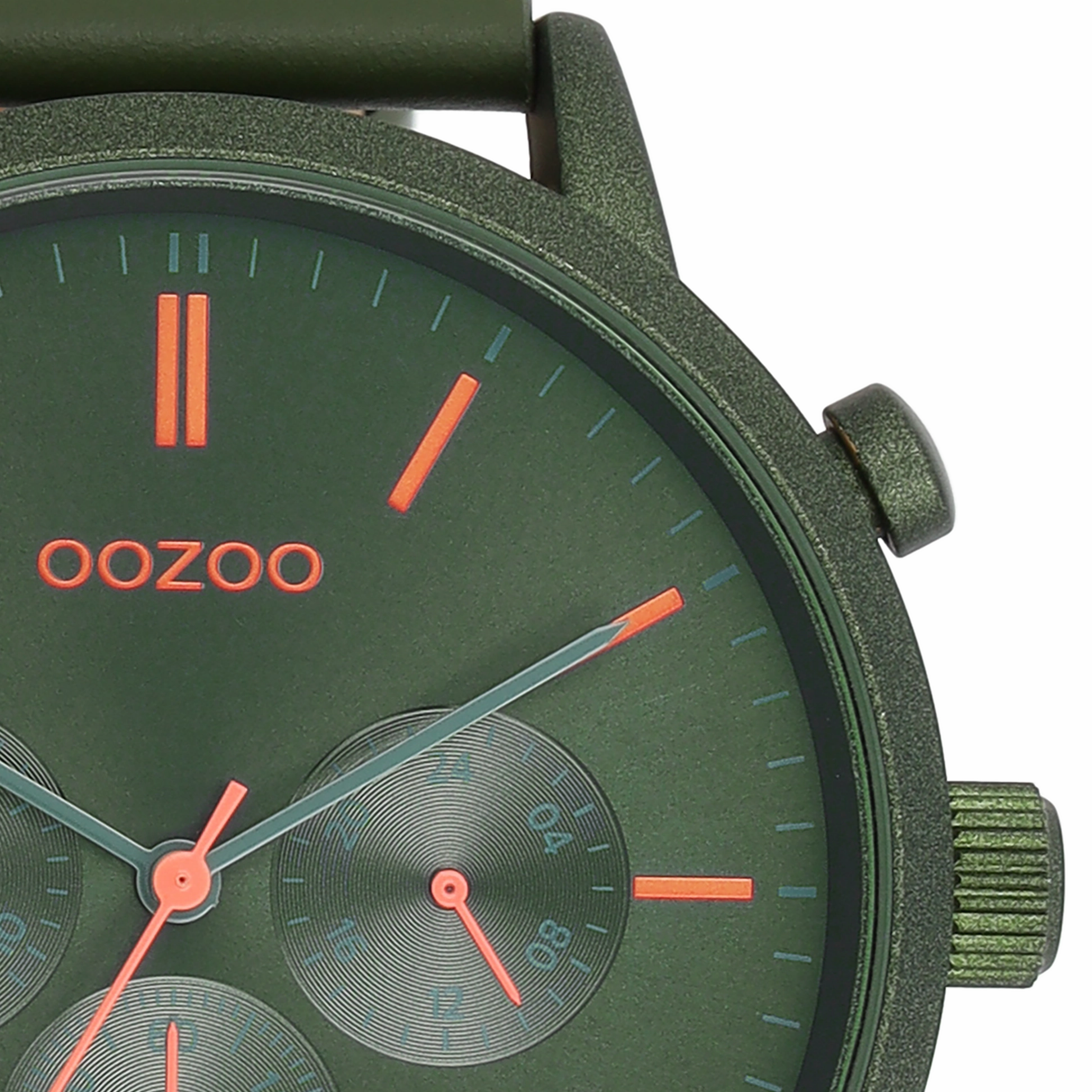 Dark green OOZOO watch with leather strap - C11206
