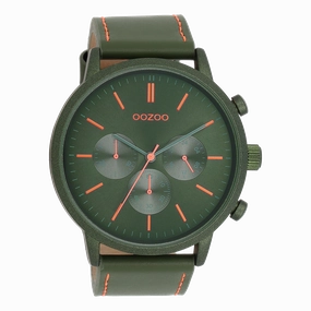 Dark green OOZOO watch with leather strap - C11206