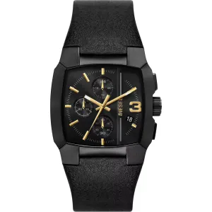 Diesel Men's Watch - Cliffhanger Quartz Chrono Black Dial Leather Strap | DZ4645