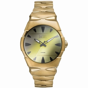 Diesel Men's Watch - D-Scruptor Quartz White Dial Yellow Gold Steel Bracelet | DZ2214