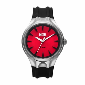 Diesel Streamline Black Silicone Watch with Three-Hand Movement - DZ2202