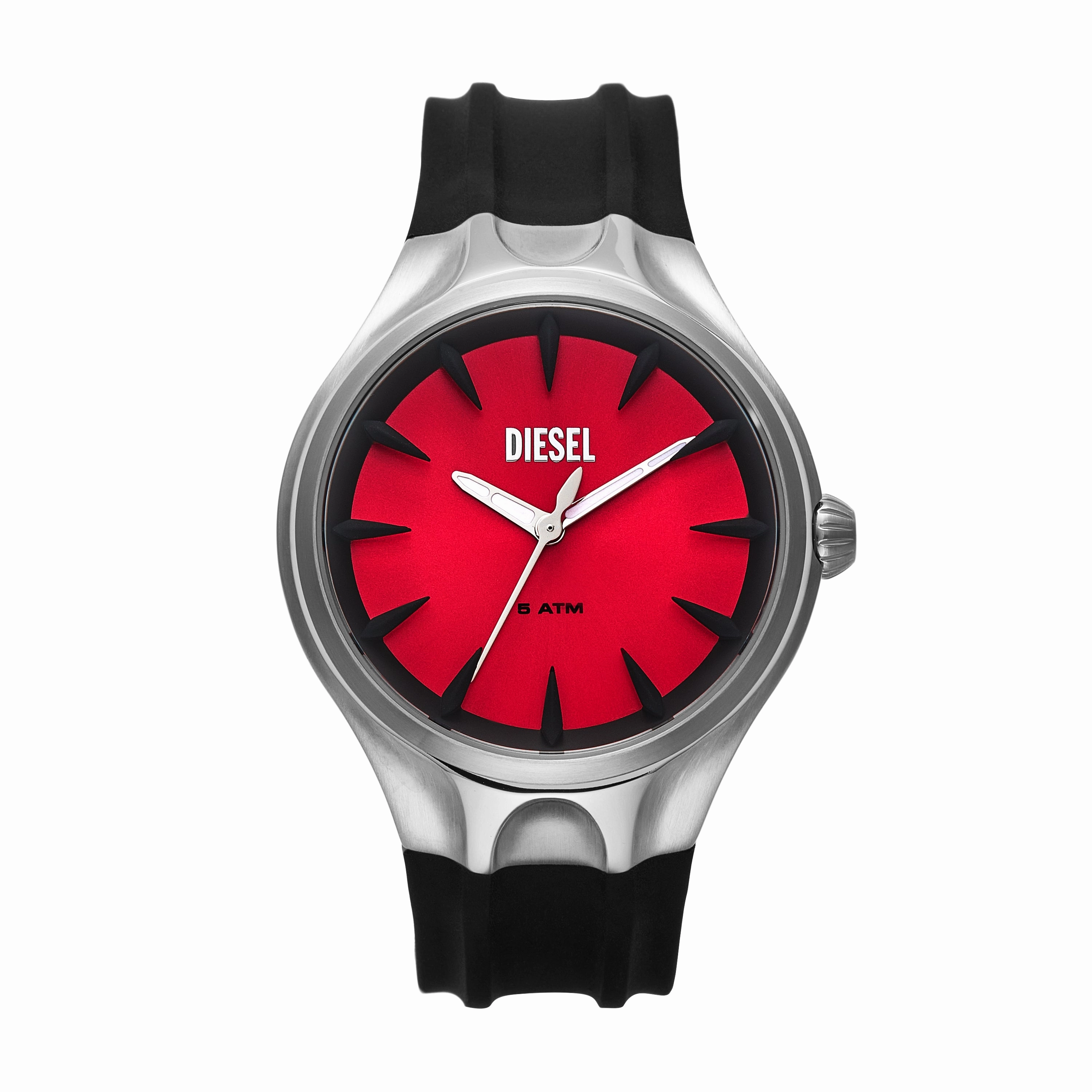 Diesel Streamline Black Silicone Watch with Three-Hand Movement - DZ2202