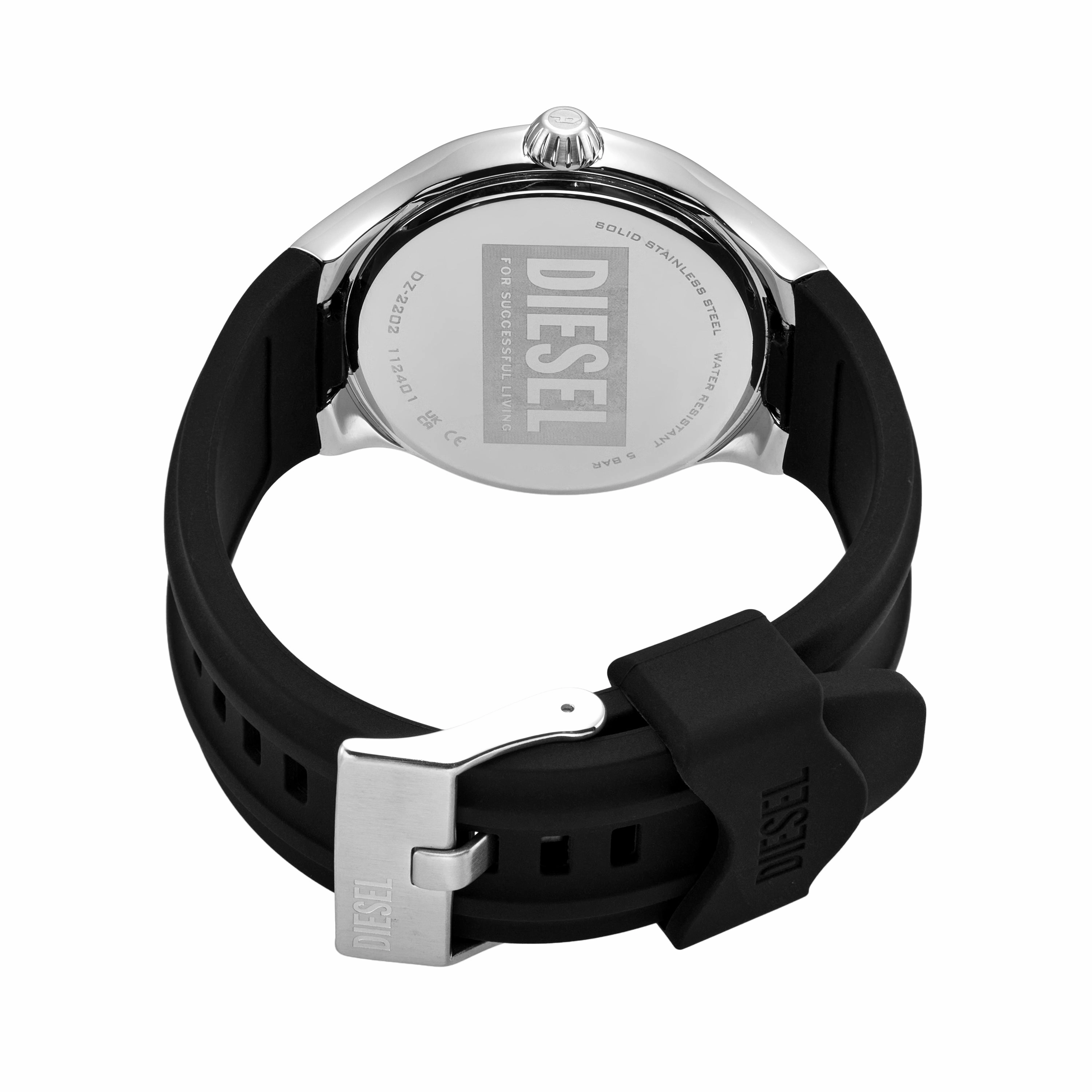 Diesel Streamline Black Silicone Watch with Three-Hand Movement - DZ2202