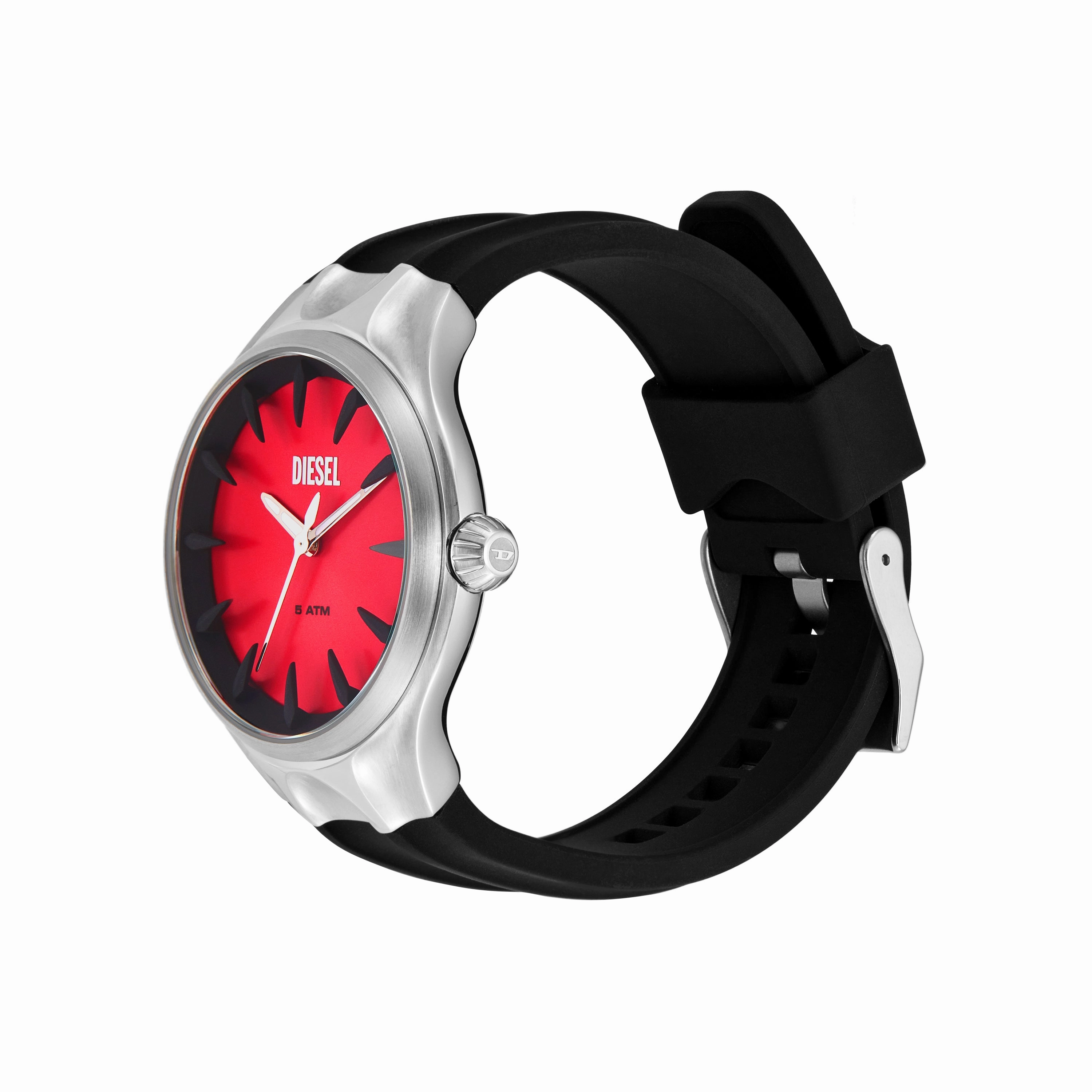Diesel Streamline Black Silicone Watch with Three-Hand Movement - DZ2202