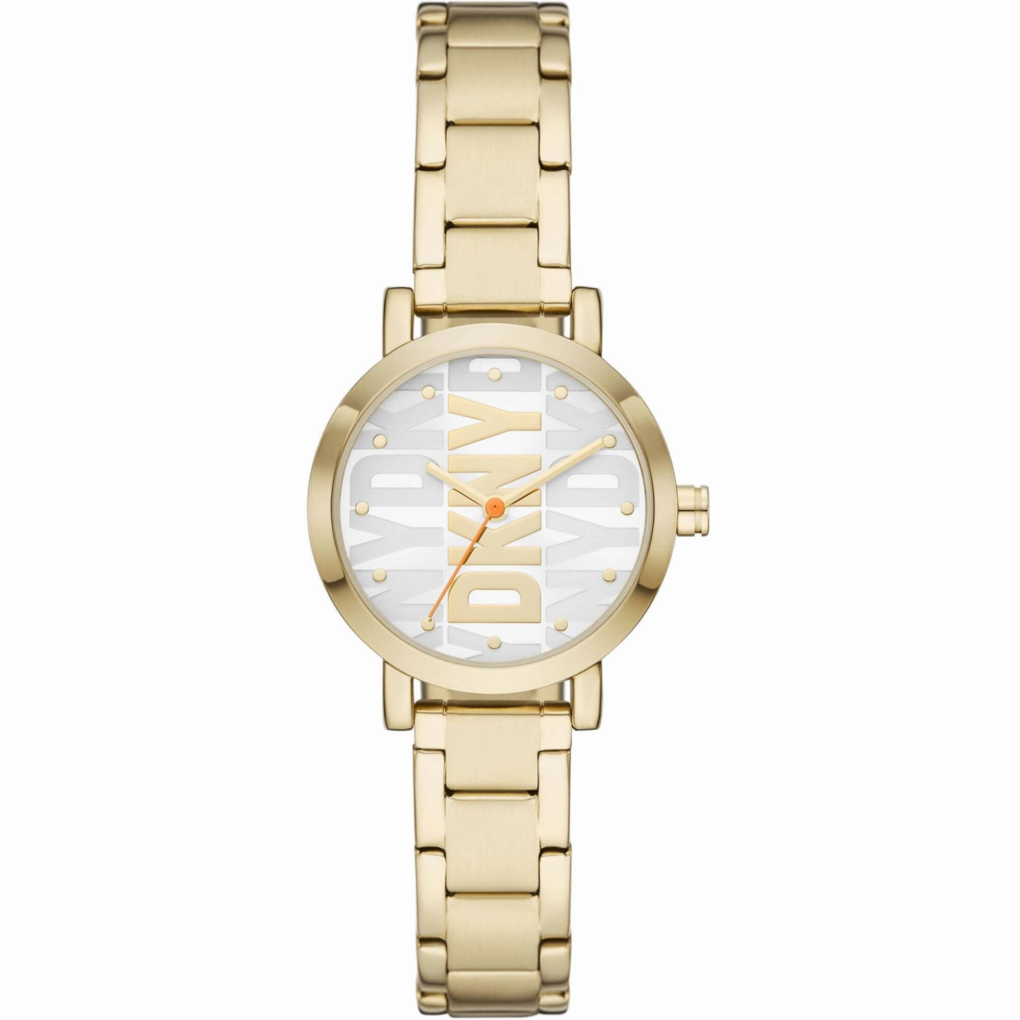 DKNY Women's Watch - Soho Quartz SS Case Silver Dial Yellow Gold Bracelet | NY6647