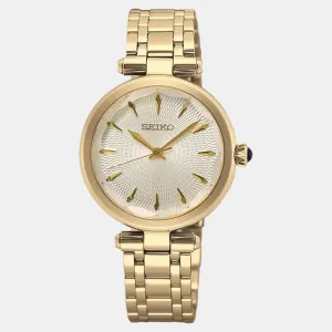 Dress Women Quartz Gold Dial Analog Stainless Steel Watch SRZ554P1