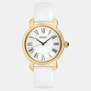 Dress Women Quartz White Dial Analog Leather Watch SUR626P2