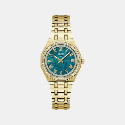 Dress Women Quartz Green Dial Analog Stainless Steel Watch GW0770L2