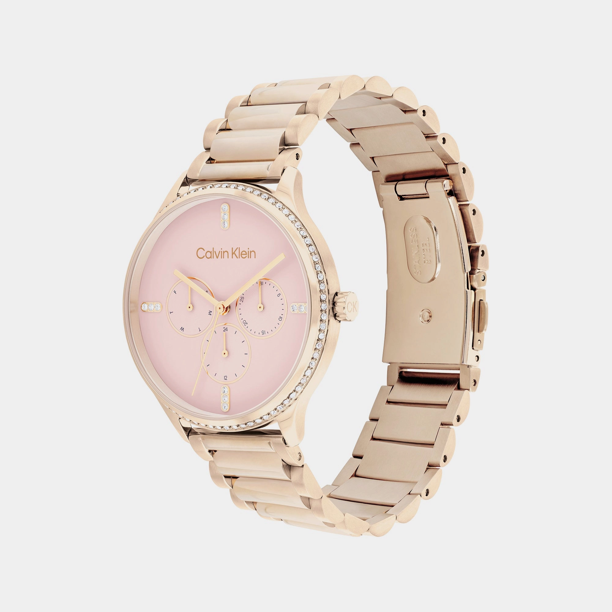 Dress Women's Pink Dial Multi-Function Stainless Steel Watch 25200370