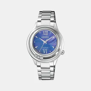 Eco-Drive Women Blue Dial Analog Stainless Steel Watch EM0510-88N