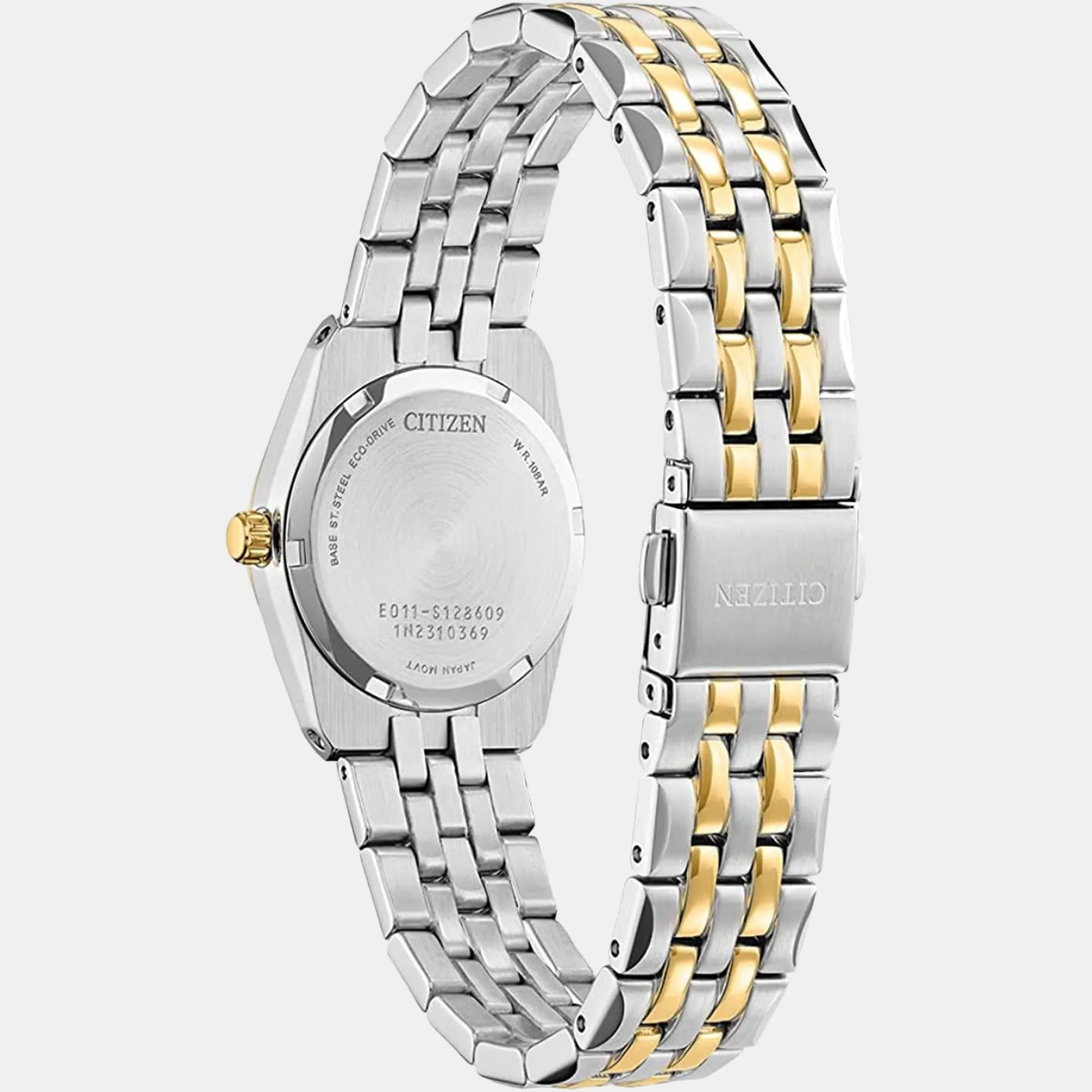 Eco-Drive Women White Dial Analog Stainless Steel Watch EW2299-50A