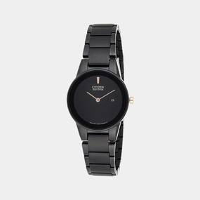 Eco-Drive Women Black Dial Analog Stainless Steel Watch GA1055-57F