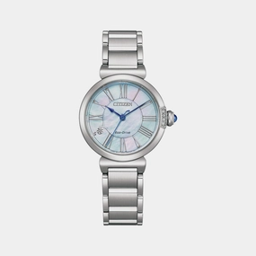 Eco-Drive Women Mother Of Pearl Dial Analog Stainless Steel Watch EM1060-87N