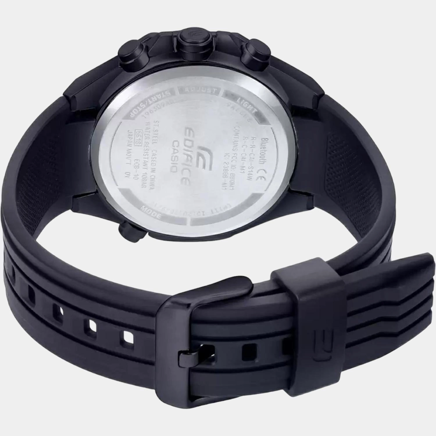 Edifice Men's Black Chronograph Resin Watch ED496 - ECB-10PB-1ADF