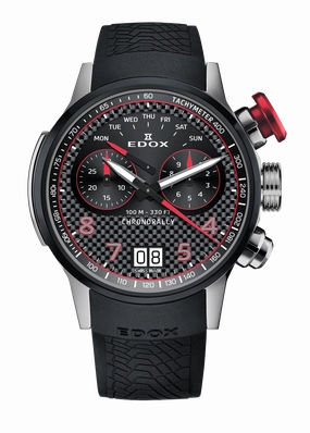 Edox Chronorally Black Dial Men's Watch 38003-TINRO-CARO