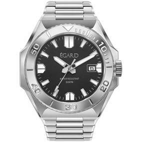 Egard Men's Watch - King Ocean Automatic Black Dial Steel Bracelet | WCH-5095-G0G003