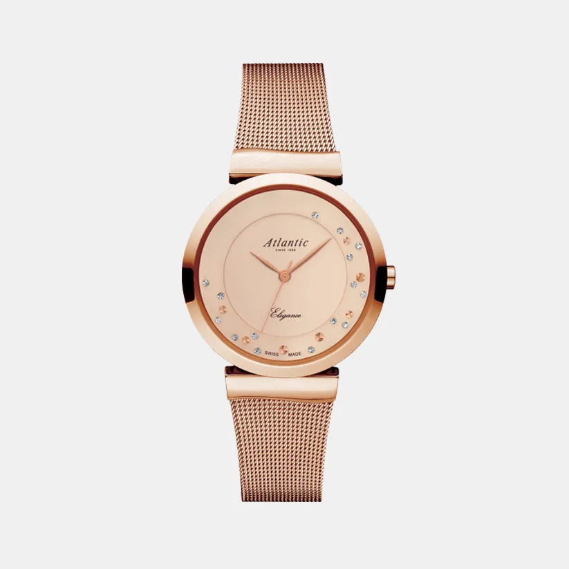 Elegance Romantic Women Quartz Copper Dial Analog Mesh Watch 29039.44.79MB