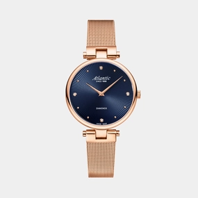Elegance Royal Diamonds Women Quartz Blue Dial Analog Mesh Watch 29044.44.57MB