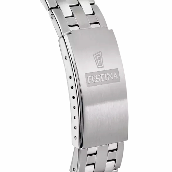 Elegant Festina F20357/3 Men's Classic Watch with Blue Dial and Stainless Steel Strap