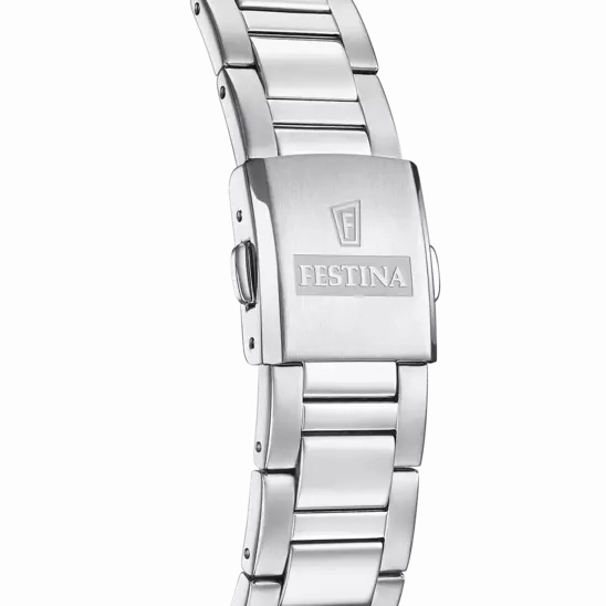 Elegant Festina Men's Watch with Silver Stainless Steel Strap and Black Dial F20656/4