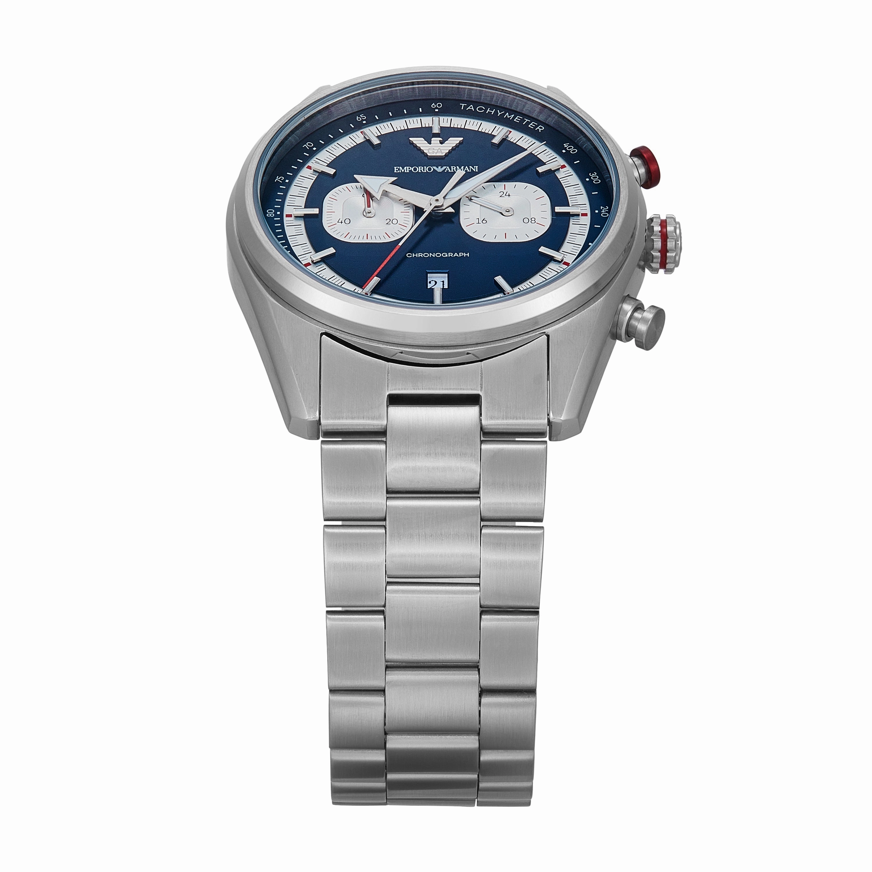 Emporio Armani Chronograph Blue Dial Stainless Steel Watch AR11676