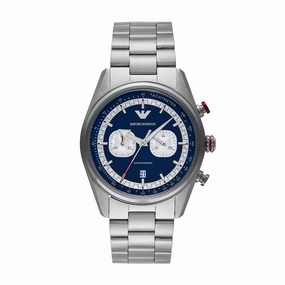 Emporio Armani Chronograph Blue Dial Stainless Steel Watch AR11676