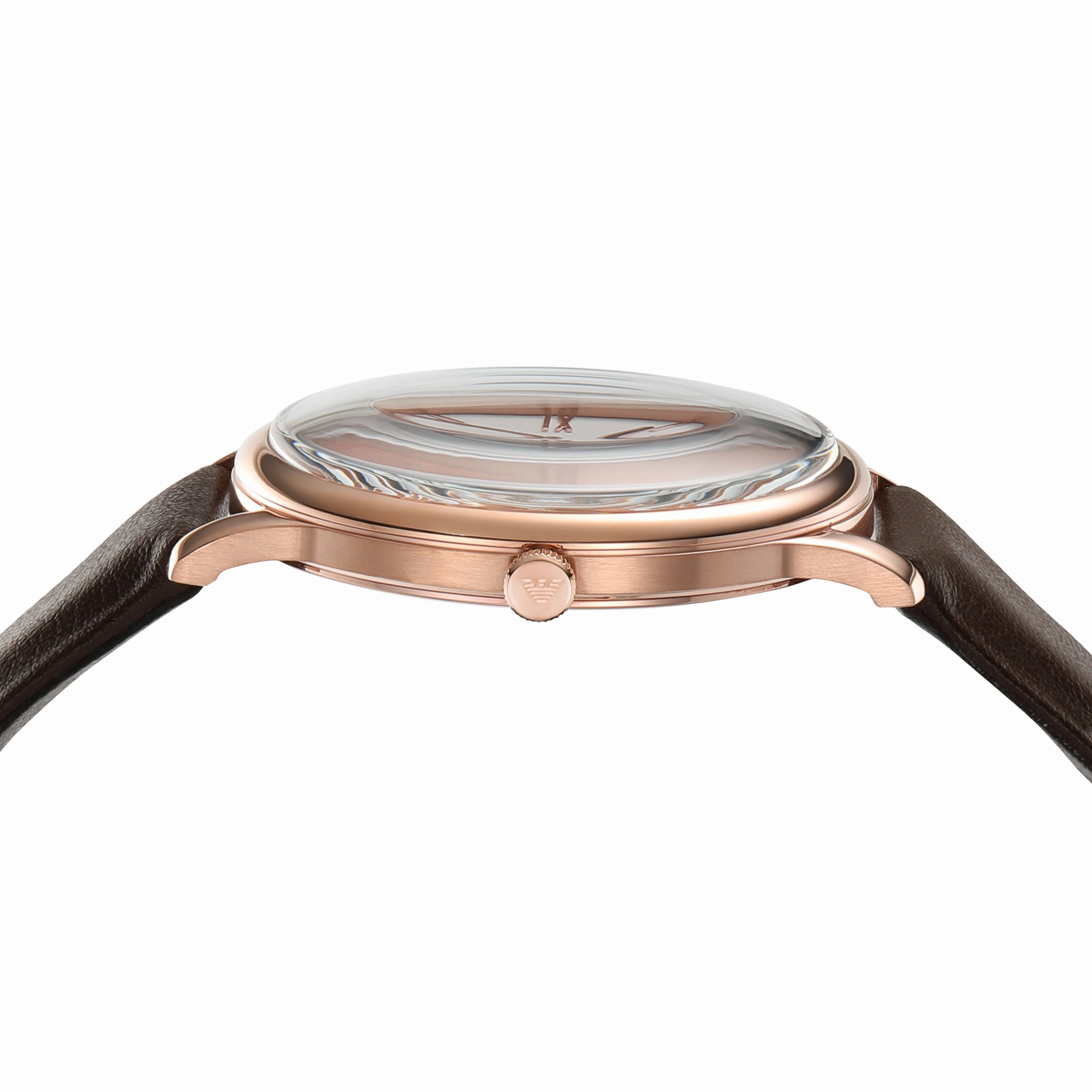 Emporio Armani Elegant White Dial Brown Leather Watch AR11572