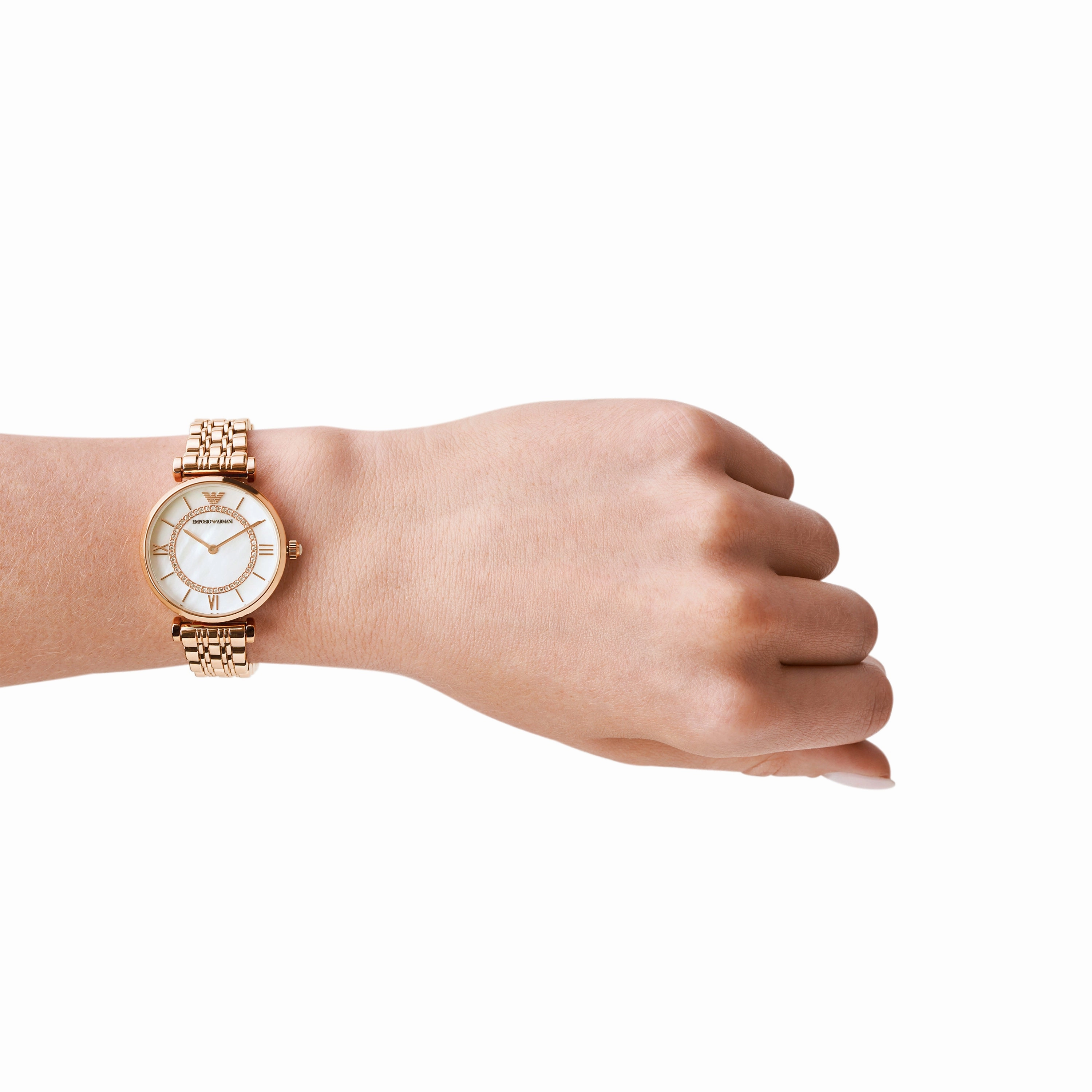 Emporio Armani Rose Gold Women's Watch with Pearl Dial AR1909