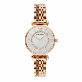 Emporio Armani Rose Gold Women's Watch with Pearl Dial AR1909