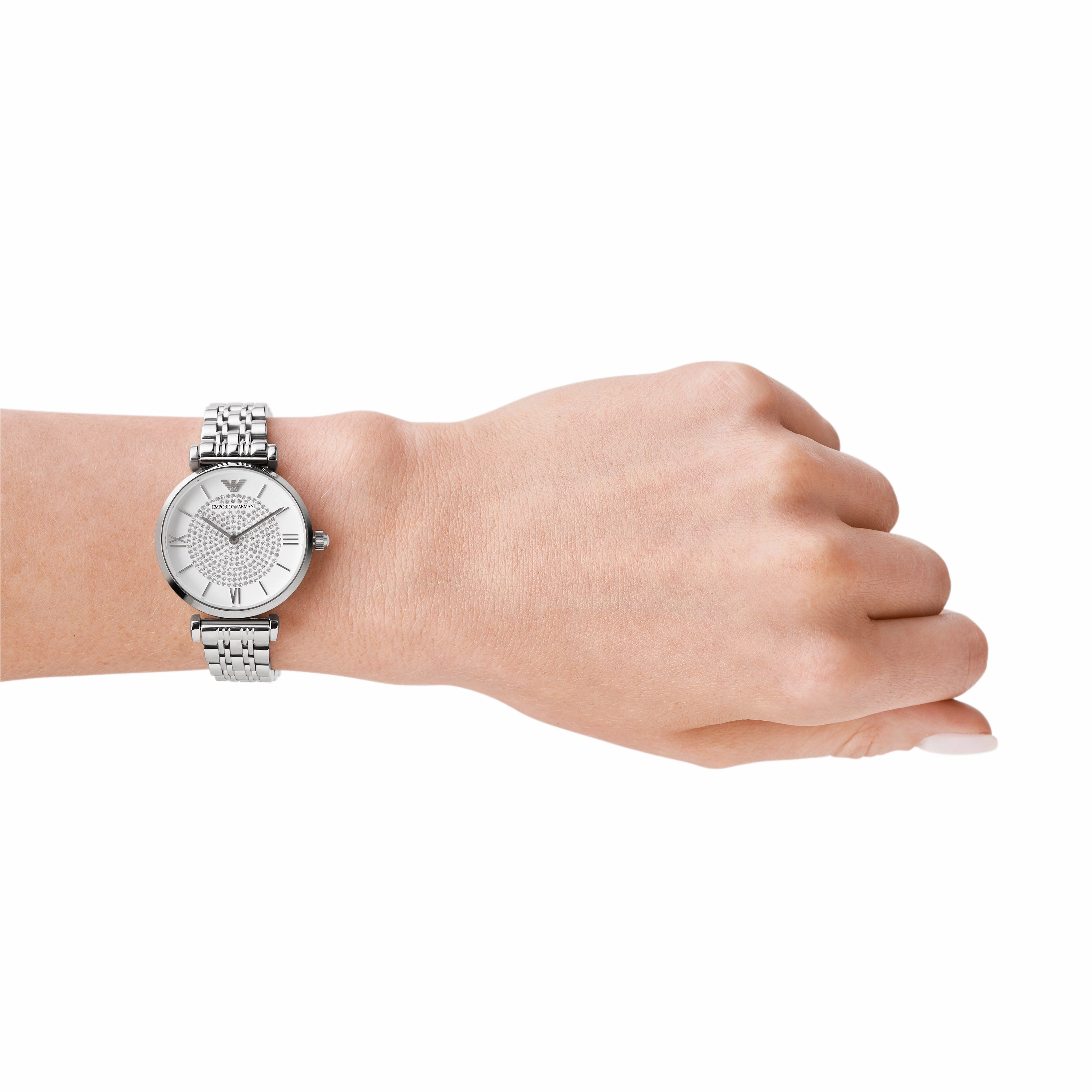 Emporio Armani Silver Glamour Stainless Steel Women's Watch AR1925