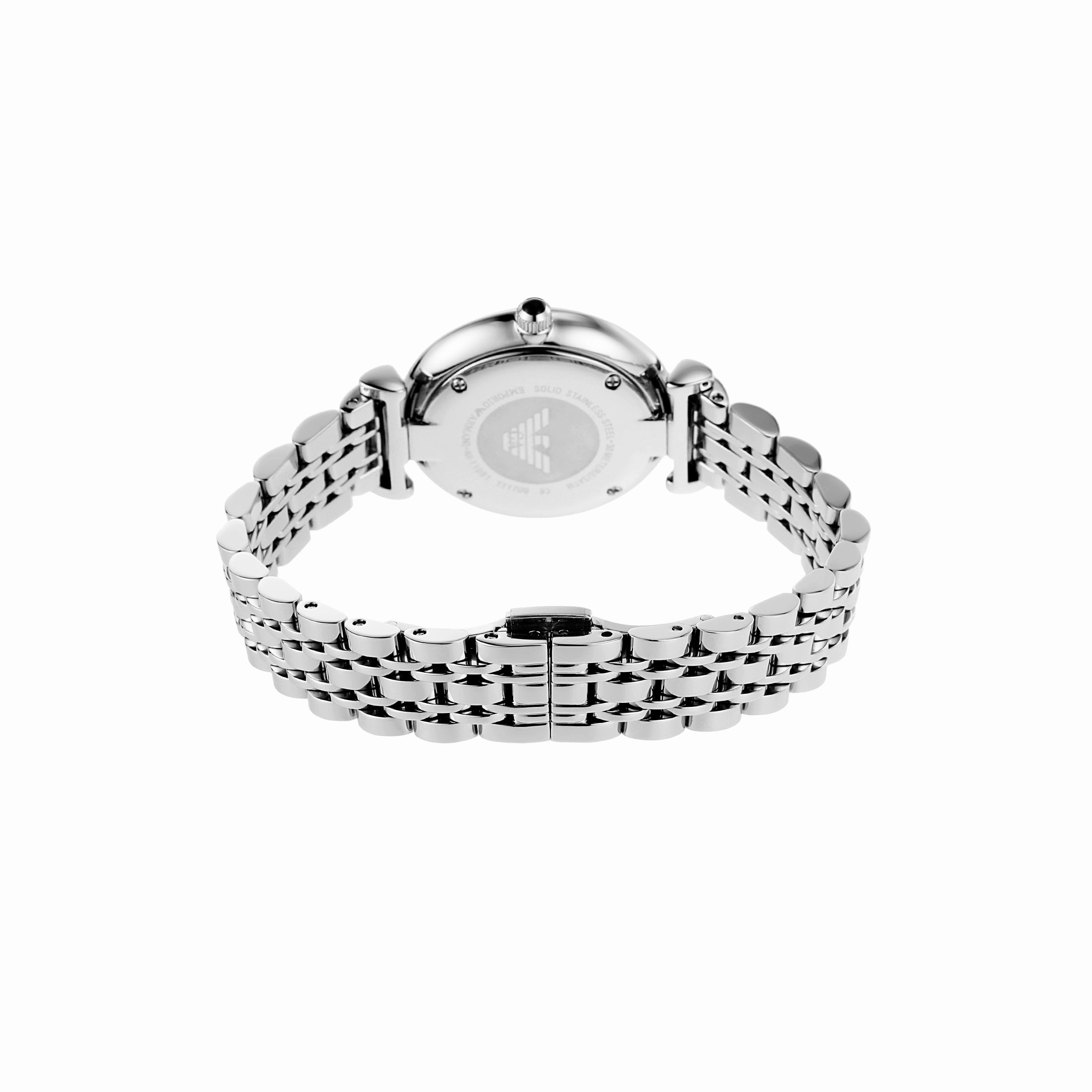 Emporio Armani Women's Blue Dial Silver Steel Watch AR11091