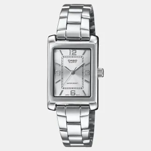 Enticer Women Quartz White Dial Analog Stainless Steel Watch LTP-1234DD-7ADF A2357