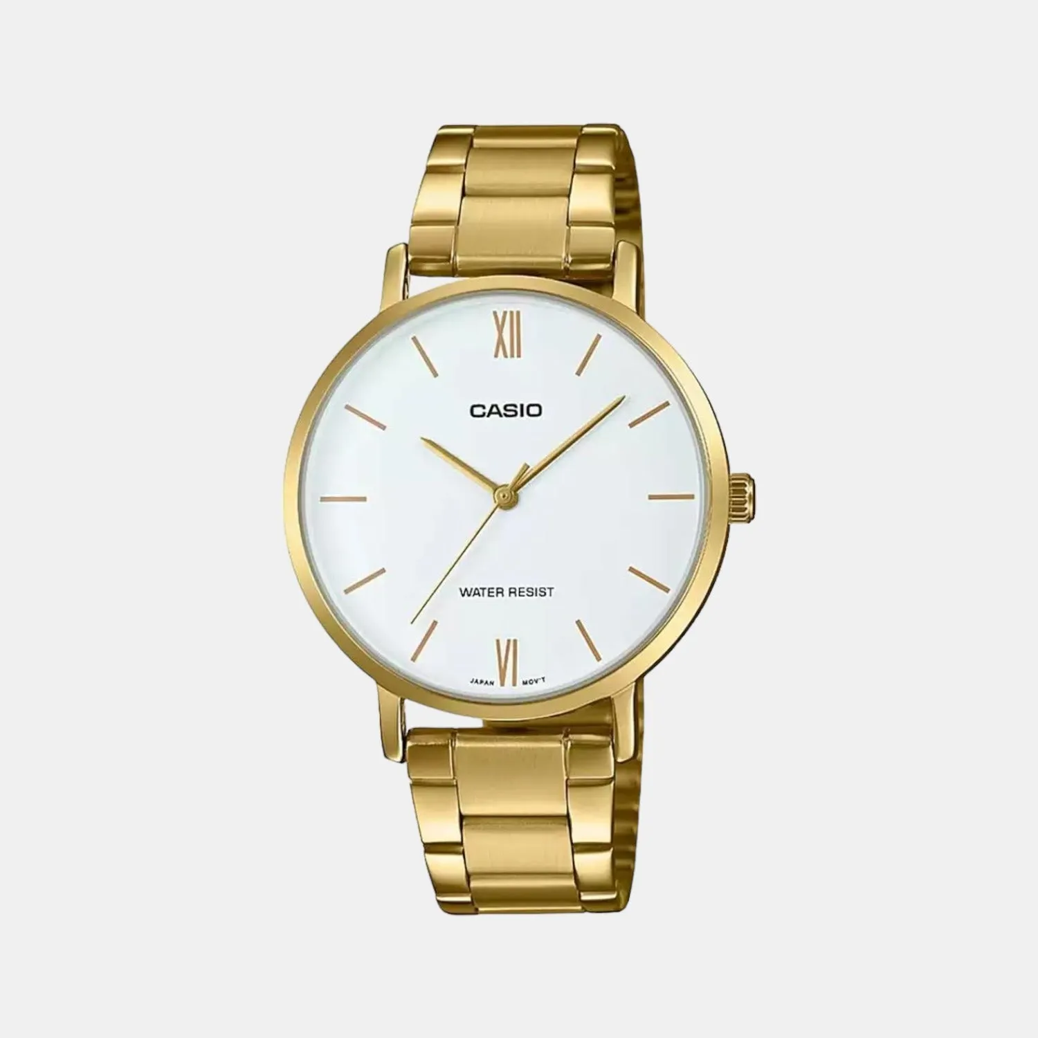 Enticer Women's White Dial Analog Stainless Steel Watch A1784 - LTP-VT01G-7BUDF