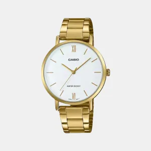 Enticer Women's White Dial Analog Stainless Steel Watch A1784 - LTP-VT01G-7BUDF