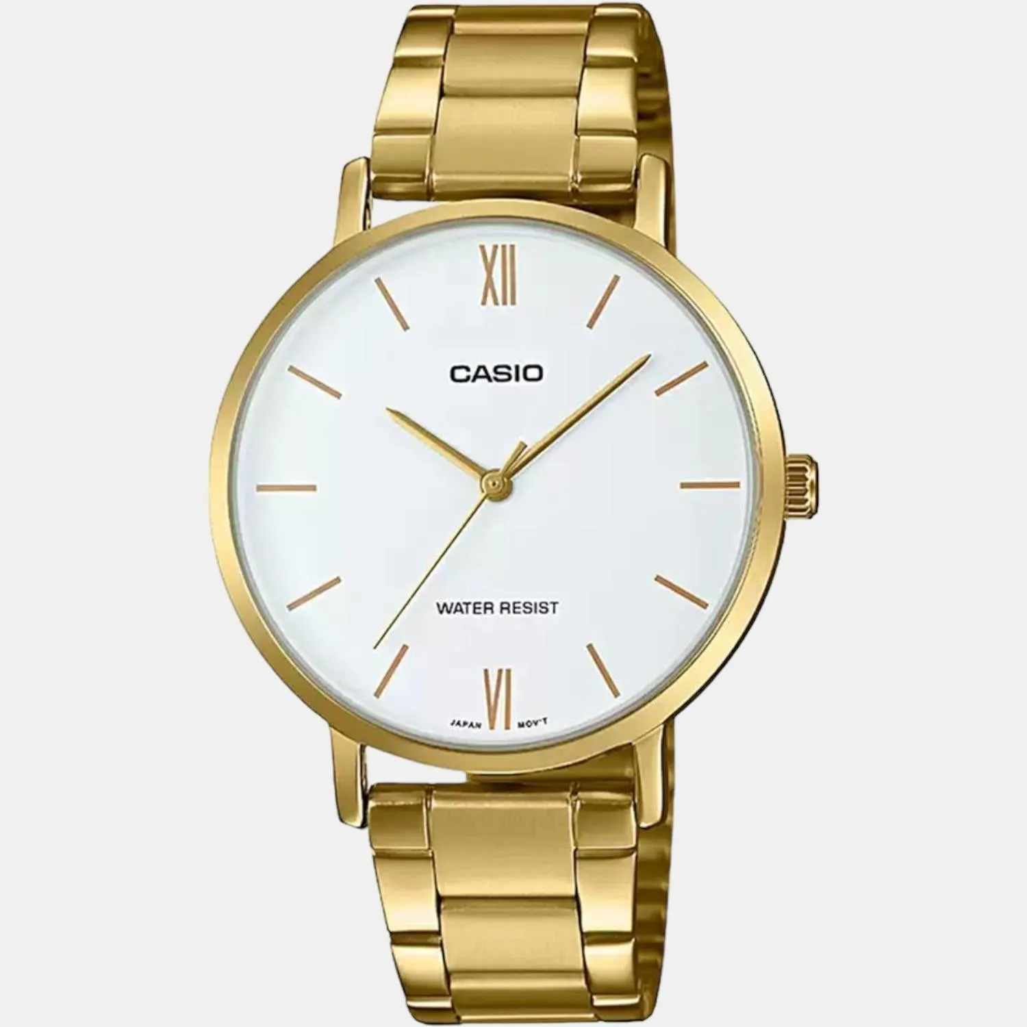 Enticer Women's White Dial Analog Stainless Steel Watch A1784 - LTP-VT01G-7BUDF