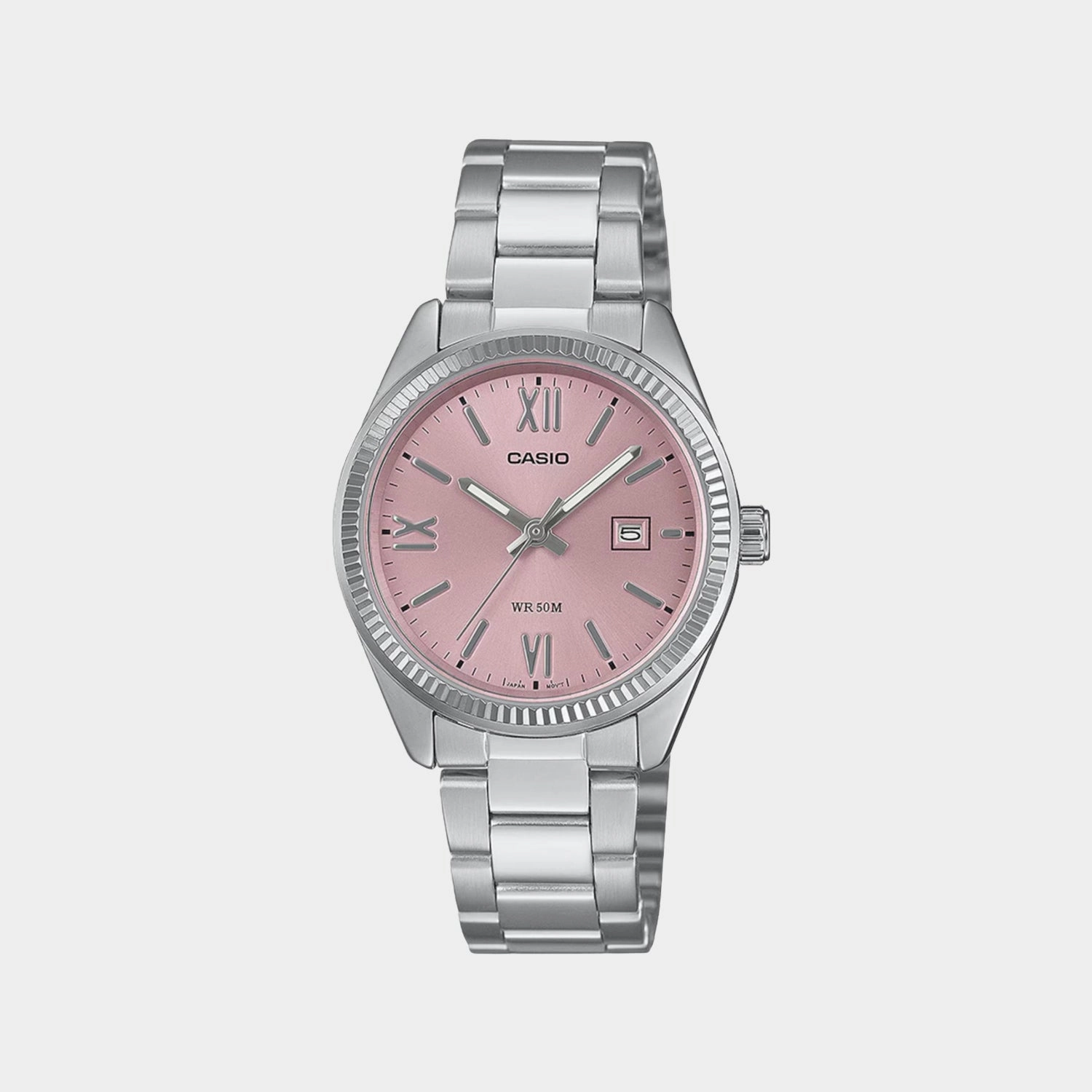Enticer Women Quartz Pink Dial Analog Stainless Steel Watch LTP-1302DD-4A1VDF A2360