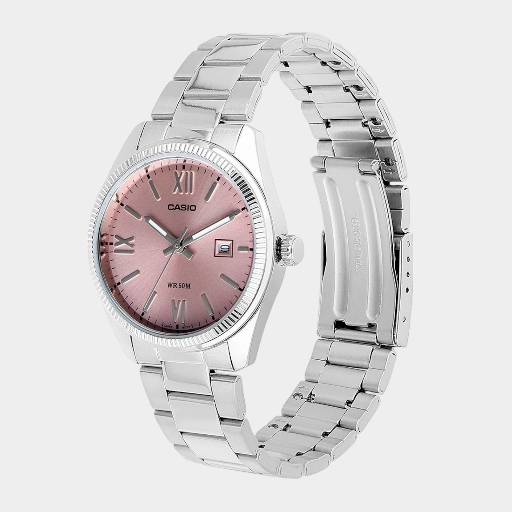 Enticer Women Quartz Pink Dial Analog Stainless Steel Watch LTP-1302DD-4A1VDF A2360