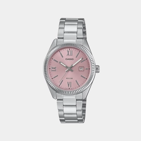 Enticer Women Quartz Pink Dial Analog Stainless Steel Watch LTP-1302DD-4A1VDF A2360