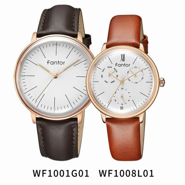 Fantor Top Brand Fashion Luxury Couple Watches Pair Quartz Chronograph Waterproof Watch for Lovers Man Woman Gift Set with Box