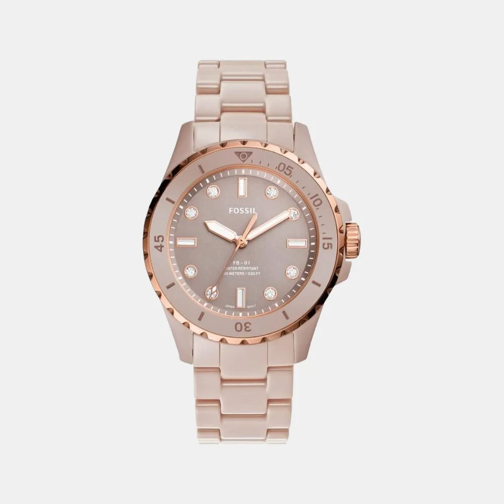 Fb-01 Women Quartz Brown Dial Analog Ceramic Watch CE1111