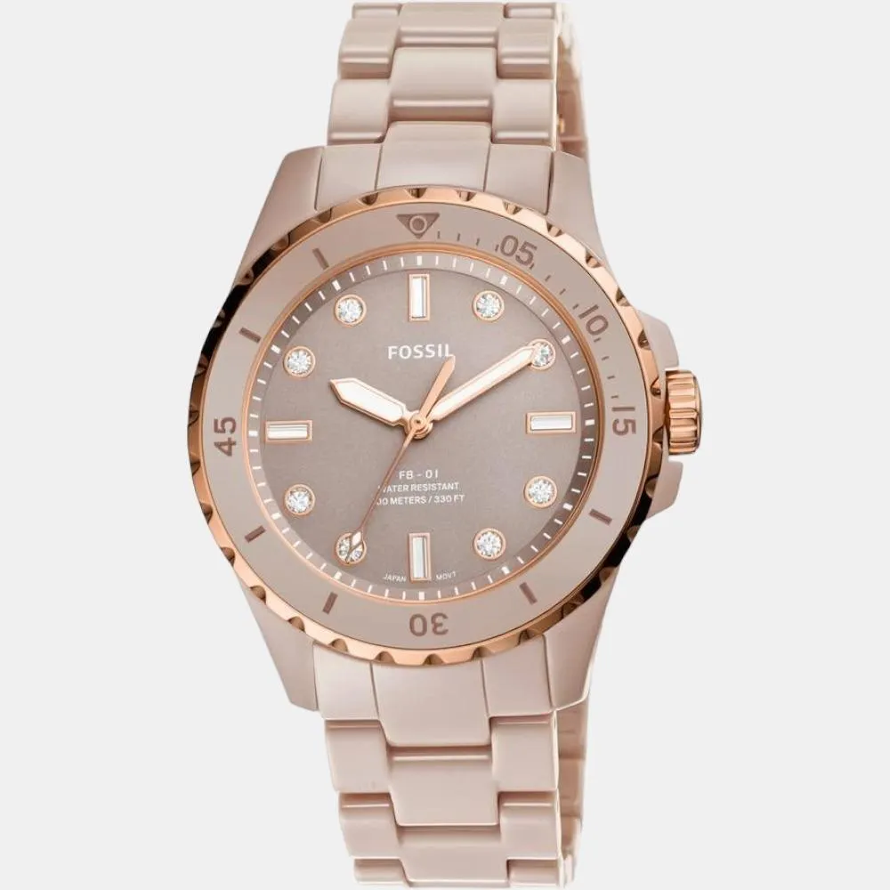Fb-01 Women Quartz Brown Dial Analog Ceramic Watch CE1111