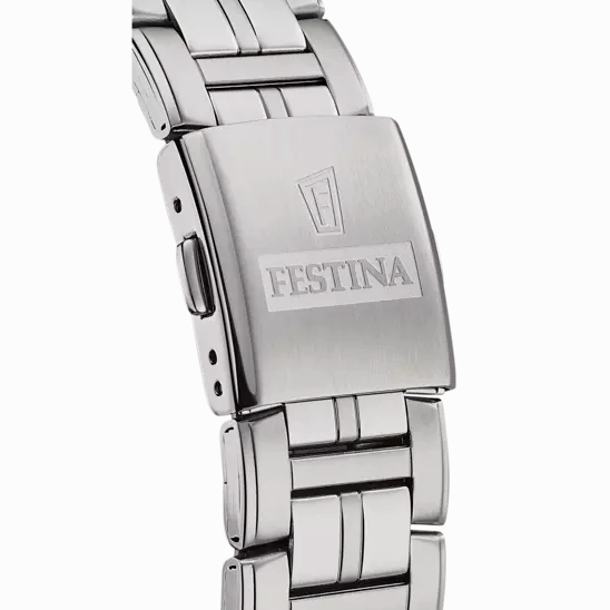 Festina F20445/3 Men's Multifunctional Watch with Black Dial and Stainless Steel Band